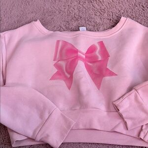 Better together Pink Bow off shoulder Sweatshirt sz small nwot